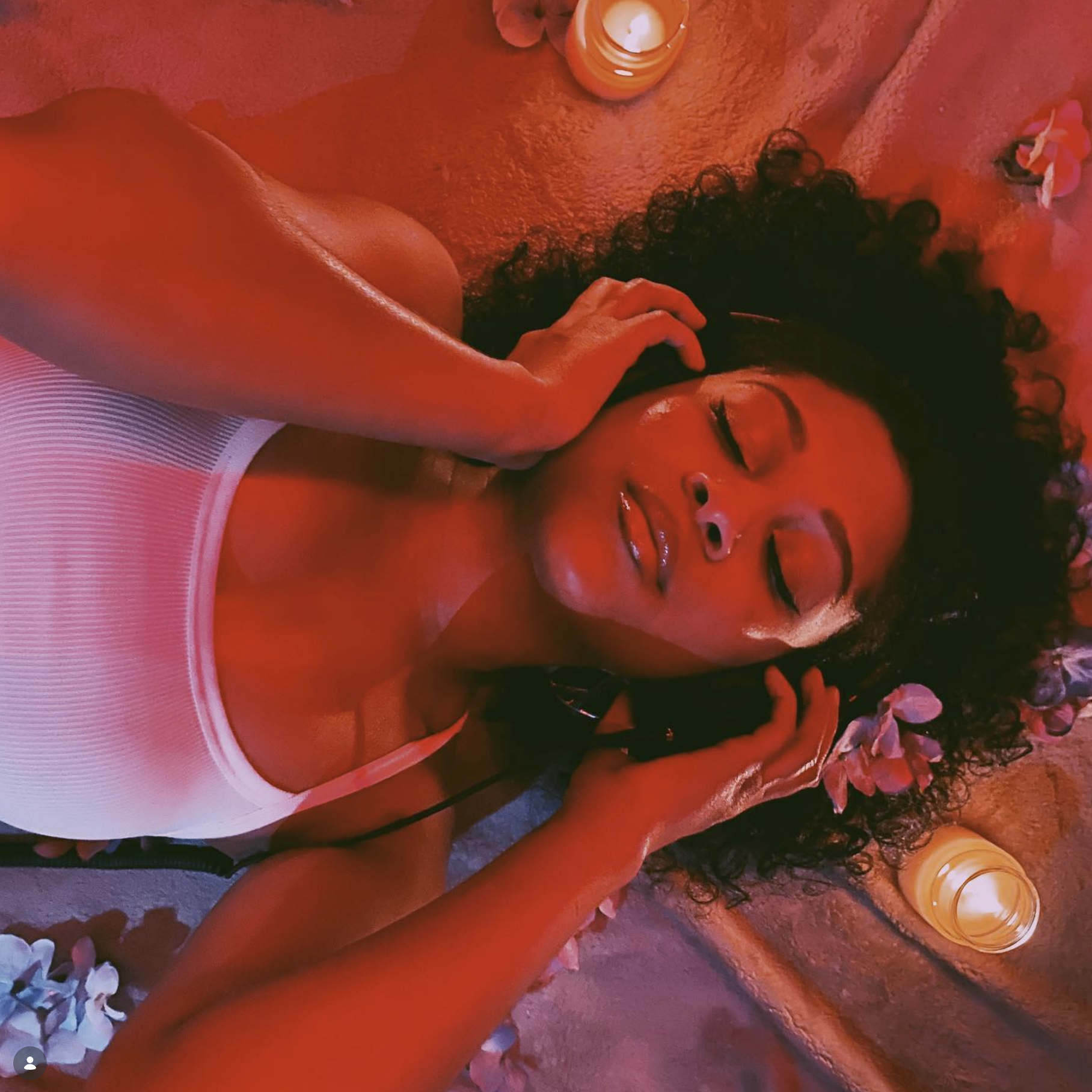 Whitney J Playlist album artwork featuring a red-lit portrait of the artist